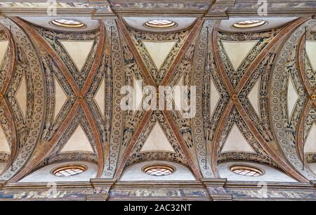 PARMA, ITALY - APRIL 15, 2018: The ceiling of baroque church Chiesa di San Giovanni Evangelista (John the Evangelist) Stock Photo