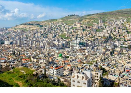 A Cityscape Of Nablus City, West Bank, Palestine. Shot Was Taken From ...