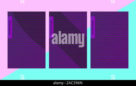 Minimal poster, line abstract cover, geometric vector design, set of vector template Stock Vector