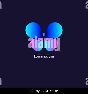 butterfly logo, beauty salon icon, abstract modern gradient butterfly sign, vector design Stock Vector
