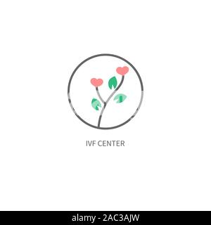 ivf logo, vector sign, concept with hearts Stock Vector