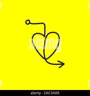 Heart and arrow, charity icon, vector illustration kindness Stock Vector
