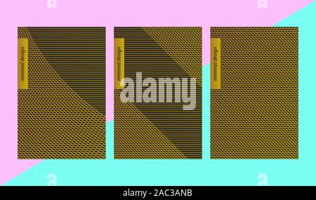Minimal poster, line abstract cover, geometric vector design, set of vector template Stock Vector