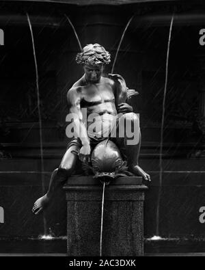 Statues from Fountain Square in Cincinnati Ohio representing the pleasures of water. Part of the Tyler Davidson Fountain Stock Photo