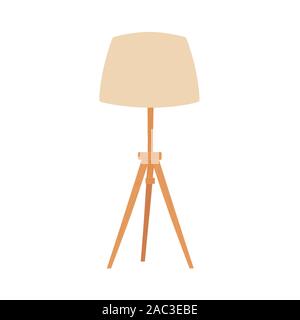 Torchere. Floor lamp. Home interior and creativity. Vector illustration. Stock Vector