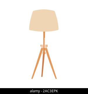 Torchere. Floor lamp. Home interior and creativity. Vector illustration. Stock Vector