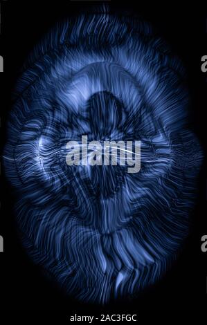 abstract background organic cyber brain.blue on black background. Stock Photo
