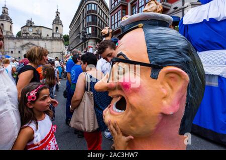 “Giants and Big-Heads”, Aste Nagusia (English: Great Week) the main festival of Bilbao, Bizkaia, Basque Country, Spain, Europe Stock Photo