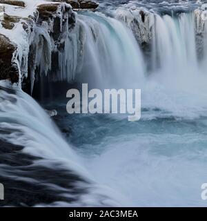 Godafoss, god's waterfall in Iceland at winter Stock Photo