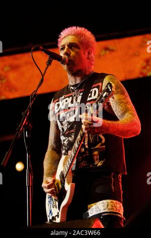 Lars Frederiksen of Rancid performs at The 2009 KROQ Weenie Roast Y Fiesta at Verizon Wireless Amphitheater on May 16, 2009 in Irvine. Stock Photo