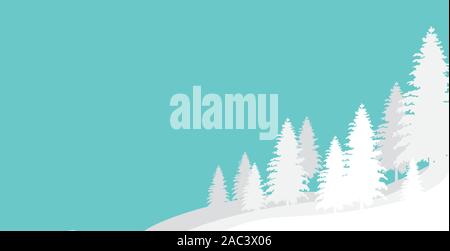 Winter Landscape Background. Flat Vector Illustration . flat and simple background style Stock Vector