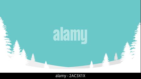 Winter Landscape Background. Flat Vector Illustration . flat and simple background style Stock Vector