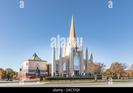 CHARLOTTE, NC, USA- 24 NOV 2019: The United House of Prayer for all People of the Church on the Rock of the Apostolic Faith, on Beatties Ford Road. Stock Photo