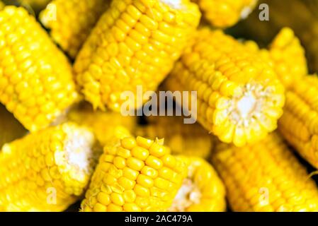 Corn on the cob in a bowl cooked Stock Photo