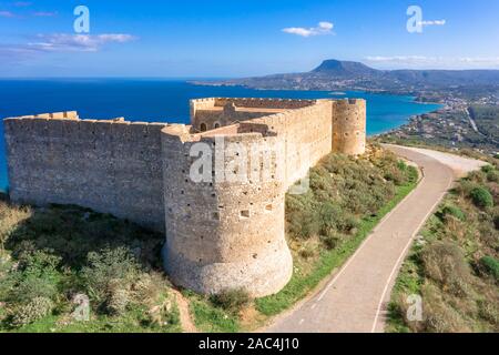 Turkish medieval fortress at Ancient Aptera in Chania, Crete, Greece. Stock Photo