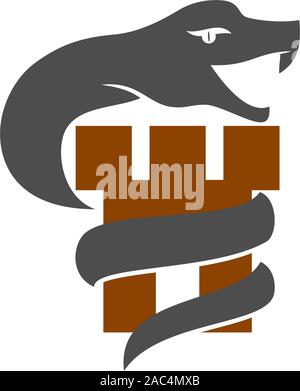 Snake logo template design Vector illustration Isolated Stock Vector