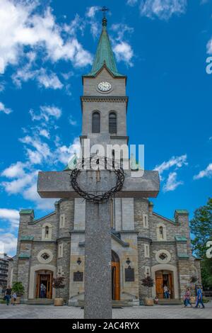 Catholic Holy Family Church in Krupowki Street in Zakopane, Poland Stock Photo