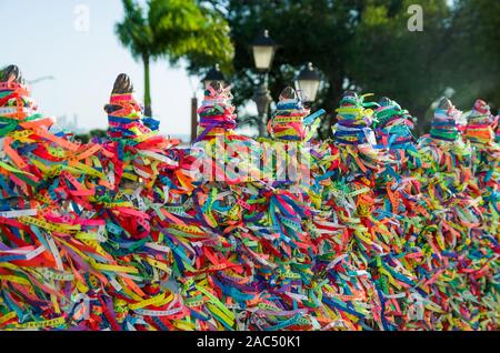 Great colorful background of the famous ribbons of Senhor do Bonfin, Salvador Brazil. Stock Photo