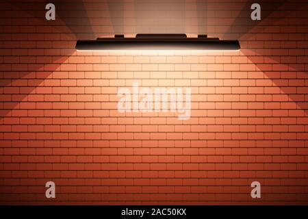 Neon light shines Block Brick Wall Illustration vector On art comic style Colorful shadow background Stock Vector