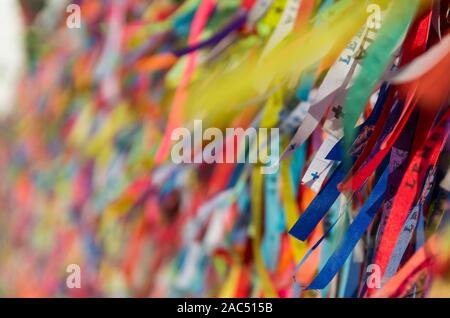 Great colorful background of the famous ribbons of Senhor do Bonfin, Salvador Brazil. Stock Photo