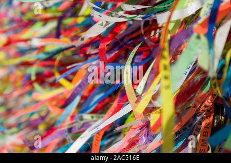 Great colorful background of the famous ribbons of Senhor do Bonfin, Salvador Brazil. Stock Photo