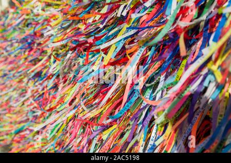 Great colorful background of the famous ribbons of Senhor do Bonfin, Salvador Brazil. Stock Photo