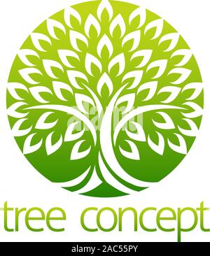 Tree Circle Icon Concept Stock Vector