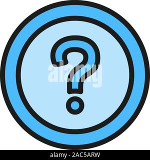 Frequently asked questions, faq flat color icon. Stock Vector
