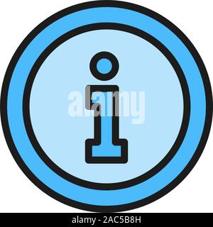 Information service, help sign flat color icon. Stock Vector