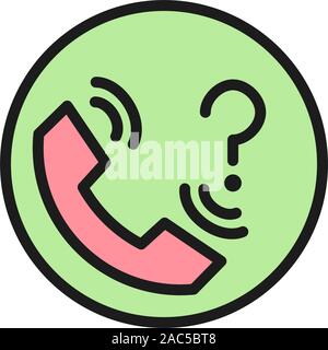 Contact support with question mark flat color icon. Stock Vector