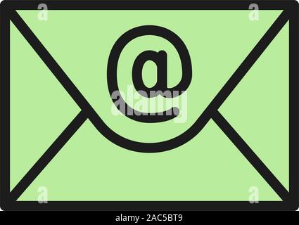 Vector email, internet message flat color icon. Stock Vector