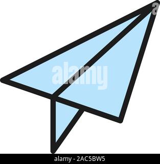 Paper plane, post, communication flat color icon. Stock Vector