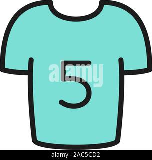Vector soccer players shirt flat color icon. Stock Vector