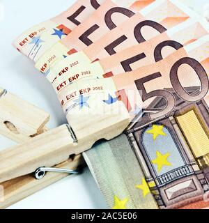 Euro bank notes close up Stock Photo