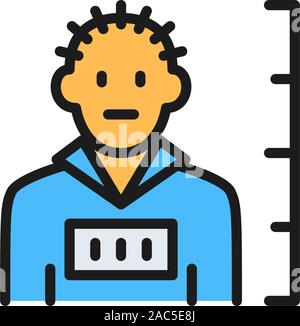 Criminal, crime flat color icon. Isolated on white background Stock Vector