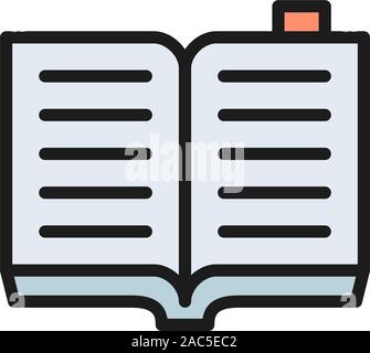 Open book, criminal code flat color icon. Stock Vector