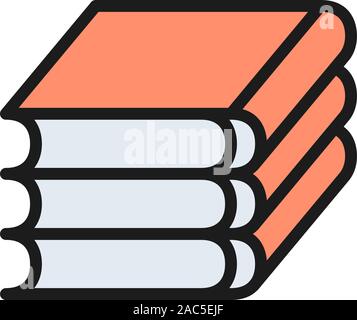 Vector books, law codes flat color icon. Stock Vector