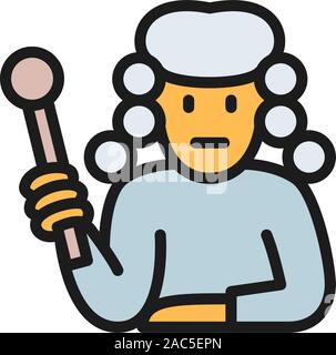 Vector judge flat color icon. Isolated on white background Stock Vector
