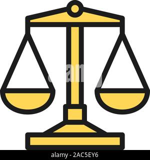 Libra, scale flat color icon. Isolated on white background Stock Vector