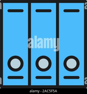 File folders flat color icon. Isolated on white background Stock Vector
