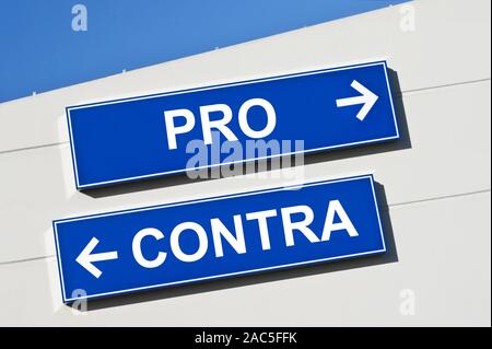 Pro and Contra Symbols and signs Stock Photo