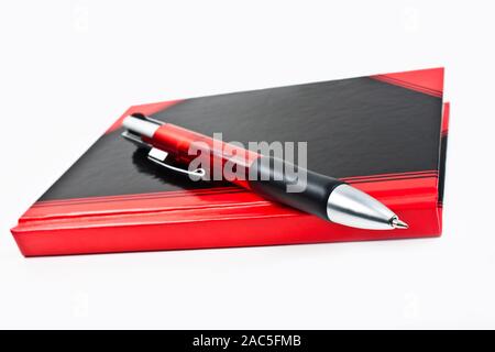 Paper notebook and pencil close up Stock Photo
