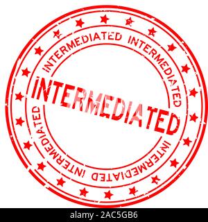 Grunge red intermediated word squre rubber seal stamp on white background Stock Vector