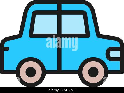 Toy car flat color icon. Isolated on white background Stock Vector