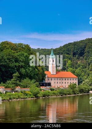 Weltenburg Monastery on the Danube Gorge Nature Reserve, Danube River, Lower Bavaria, Bavaria, Germany, Europe, 31. July 2008 Stock Photo