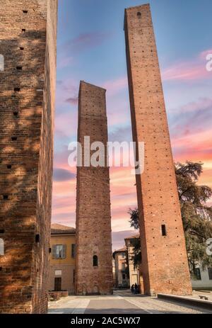 The three towers in Pavia Stock Photo