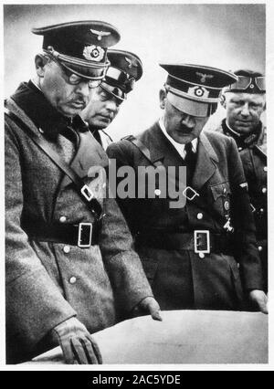 Adolf Hitler among his officers Stock Photo