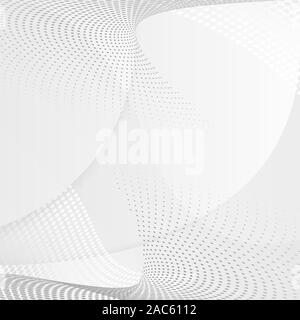 Abstract Background. Grey Halftone Element on Soft Wavy Backdrop. Modern Geometric Motion Design Pattern. Vector Illustration Stock Vector