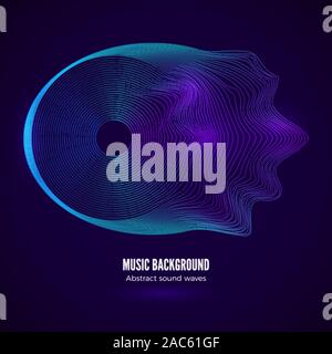 Sound equalizer with frequency splash. Big data visualization. Music waves motion effect. Vector illustration Stock Vector