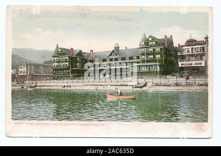 Hotel Metropole, Avalon, Santa Catalina, Calif Became Detroit Publishing Company. New imprint with artist's pallet trademark. Included images with dates prior to 1906Hotel Metropole, Avalon, Santa Catalina, Calif. Stock Photo